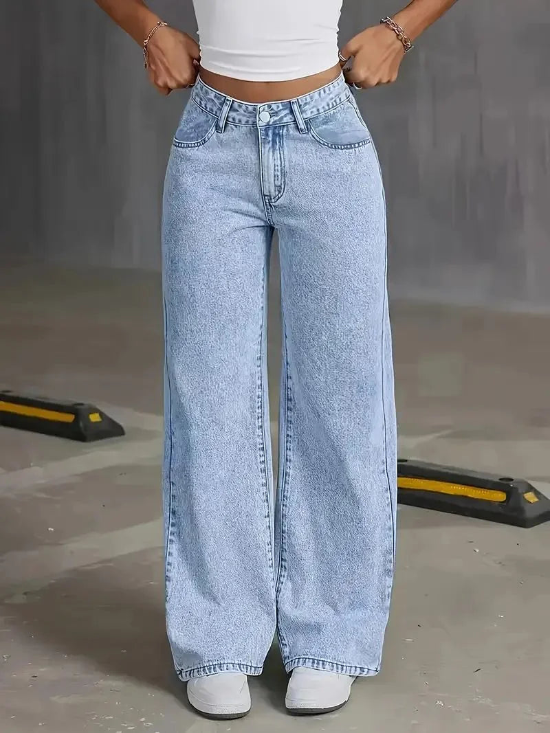 Skyline High‑Rise Wide‑Leg Jeans