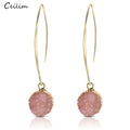 Rosé Druzy Drop Earrings