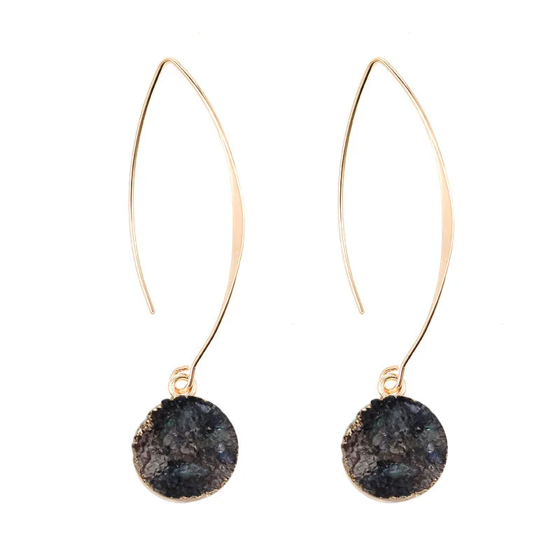 Rosé Druzy Drop Earrings
