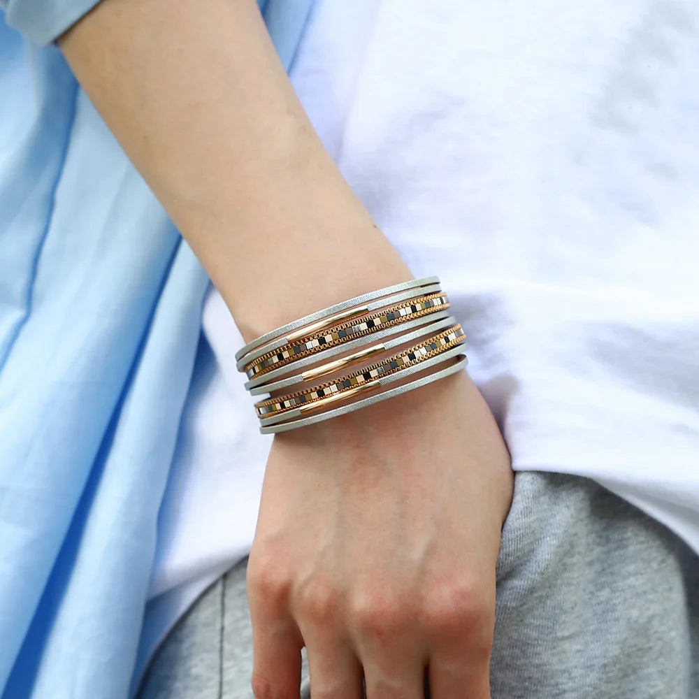 Fearless Leather & Gold Stack