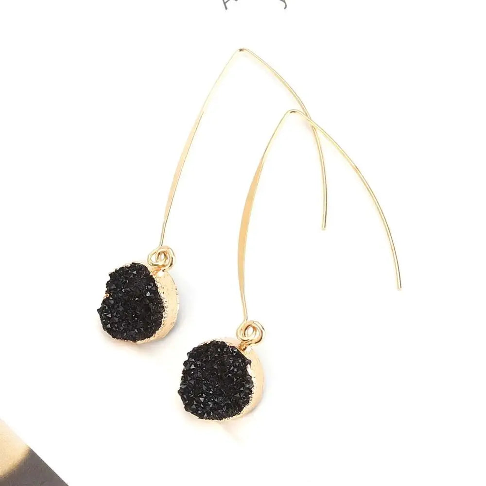 Rosé Druzy Drop Earrings