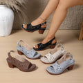 GeoCut Block Heel Sandals