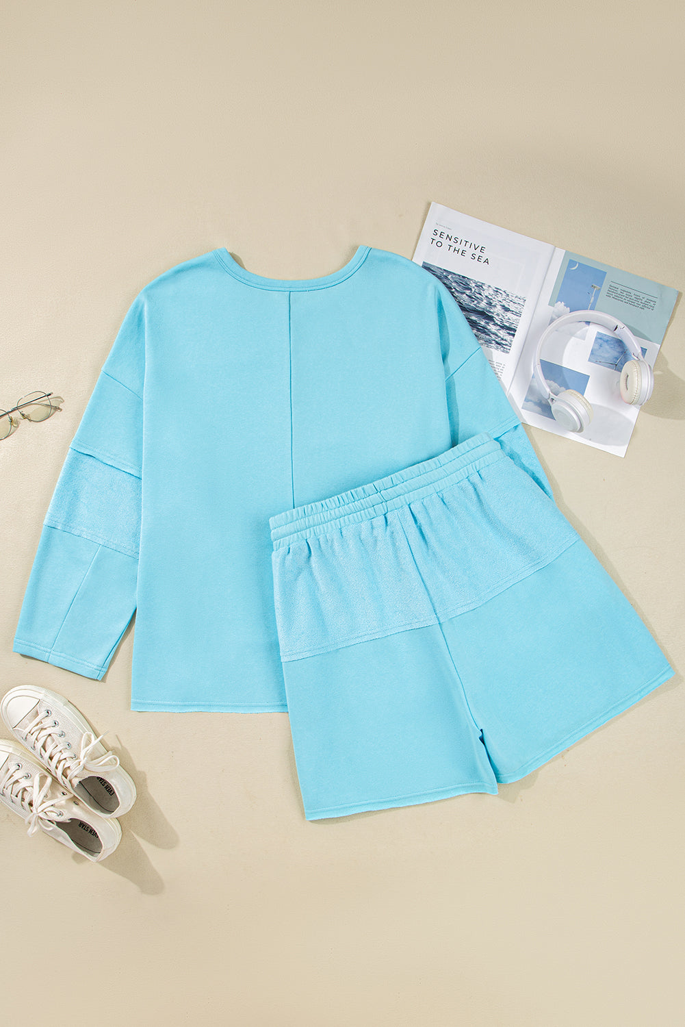 Fearless Luxe Lounge Set — Sky Blue Serenity