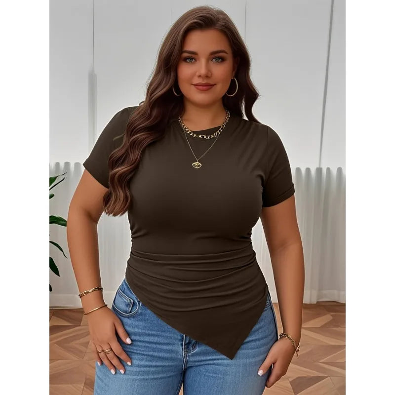 Sculpted Edge Asymmetrical Black Top