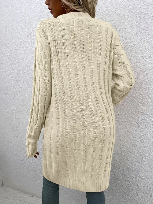 Cable‑Knit Button‑Front Cardigan