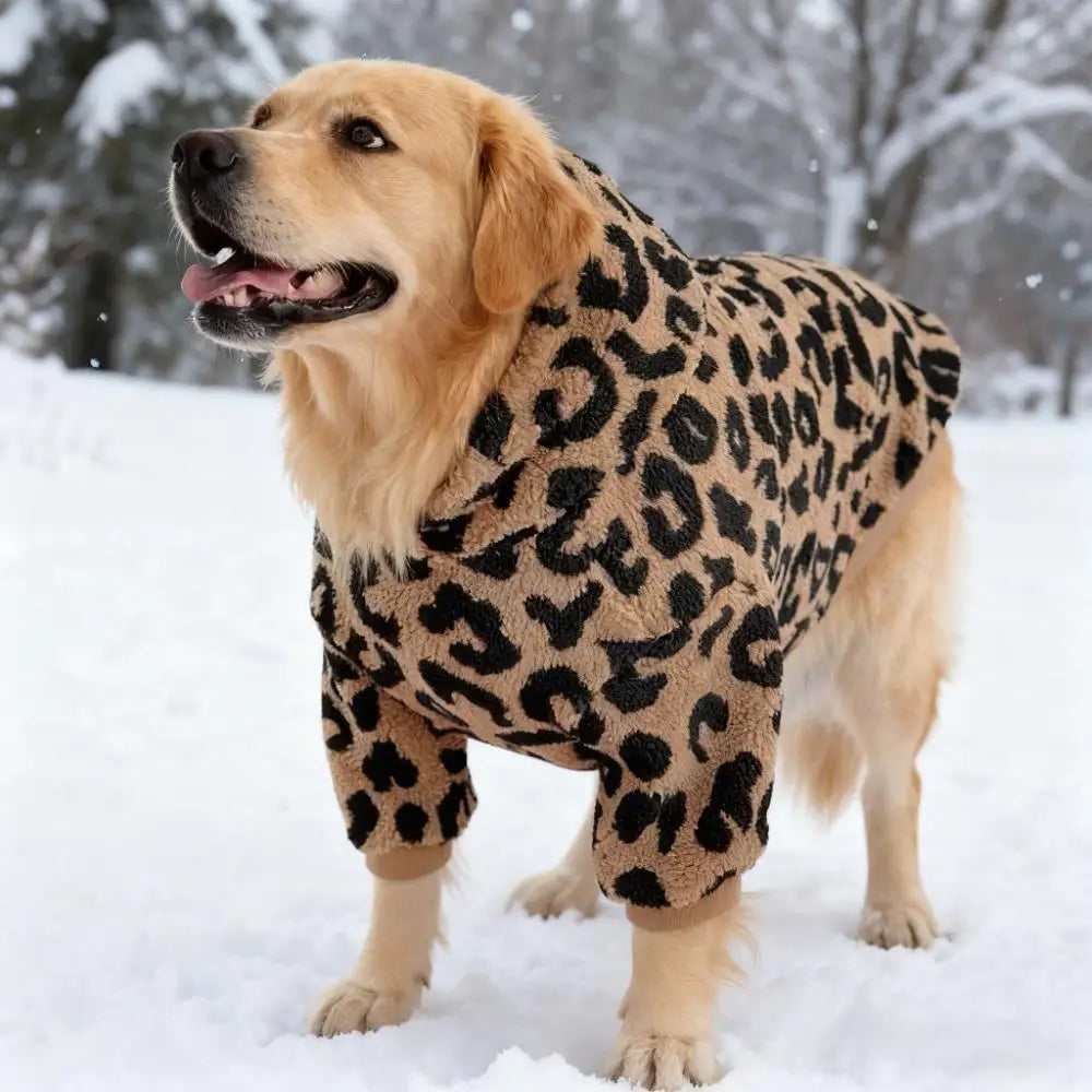 Fearless Pup Snow Leopard Fleece Hoodie