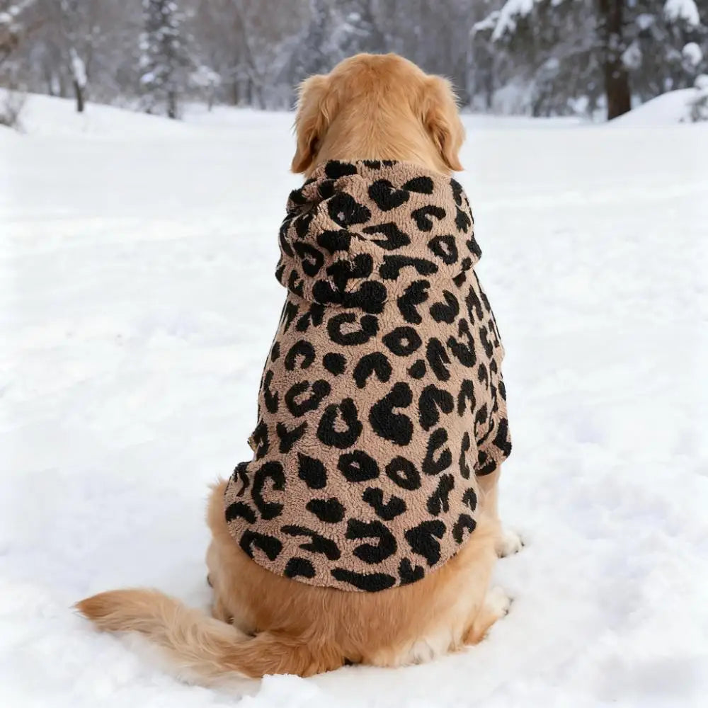 Fearless Pup Snow Leopard Fleece Hoodie