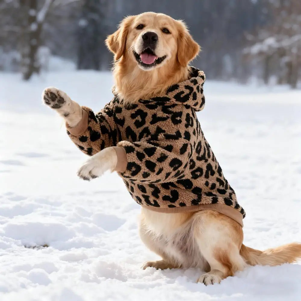 Fearless Pup Snow Leopard Fleece Hoodie
