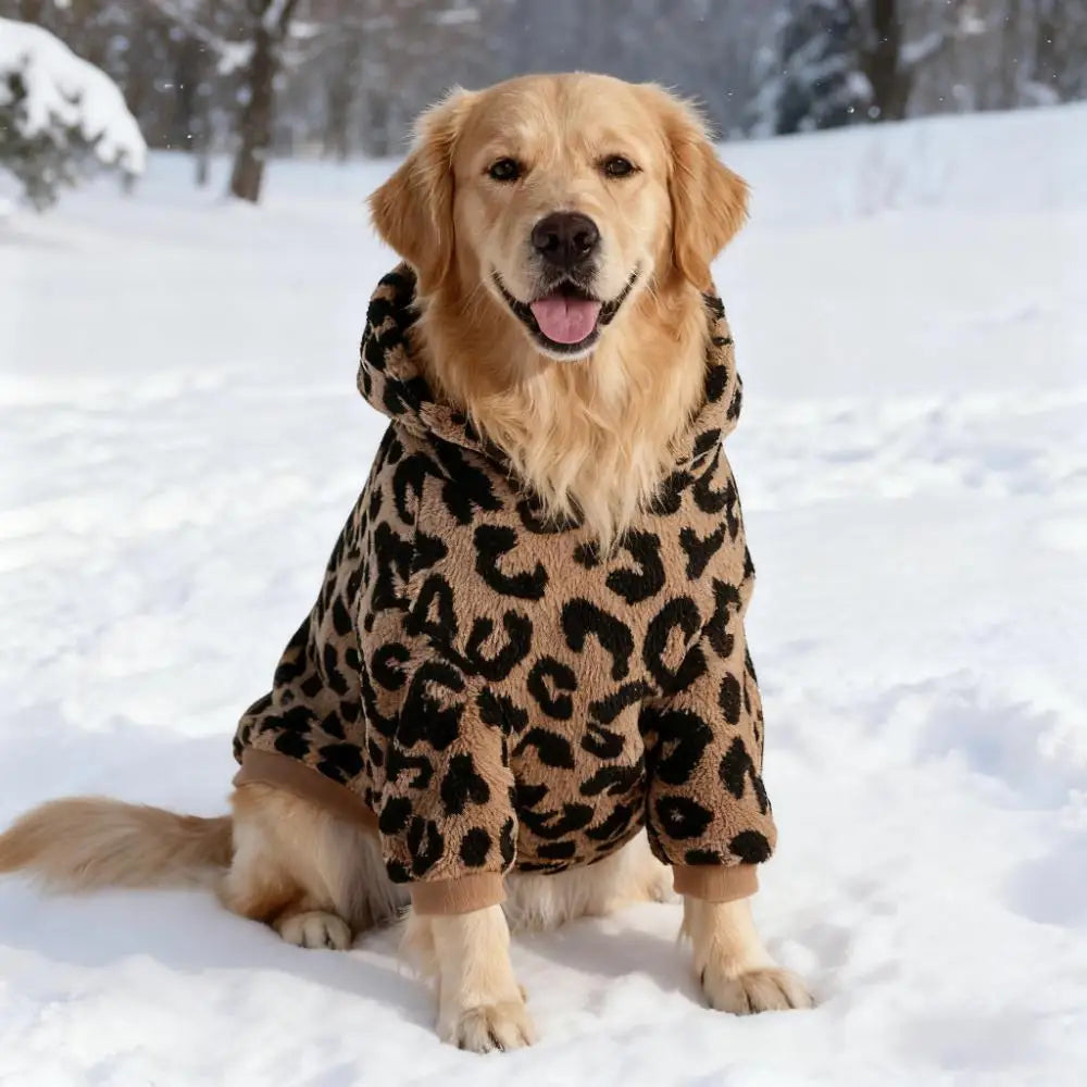 Fearless Pup Snow Leopard Fleece Hoodie