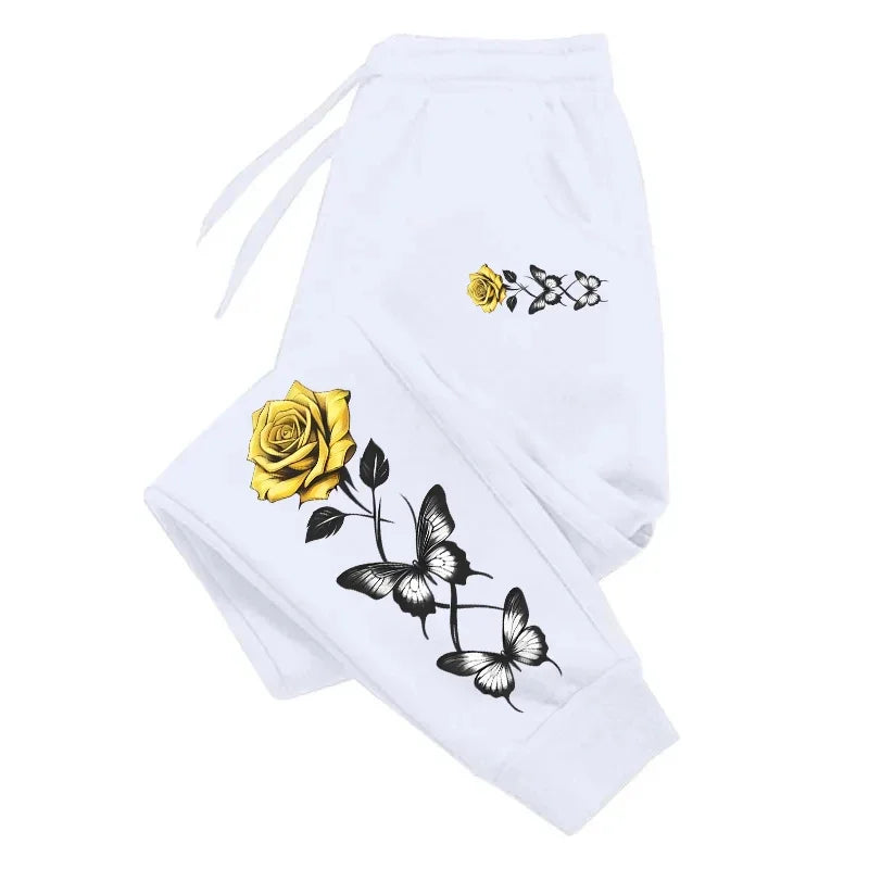 Golden Bloom Butterfly Joggers