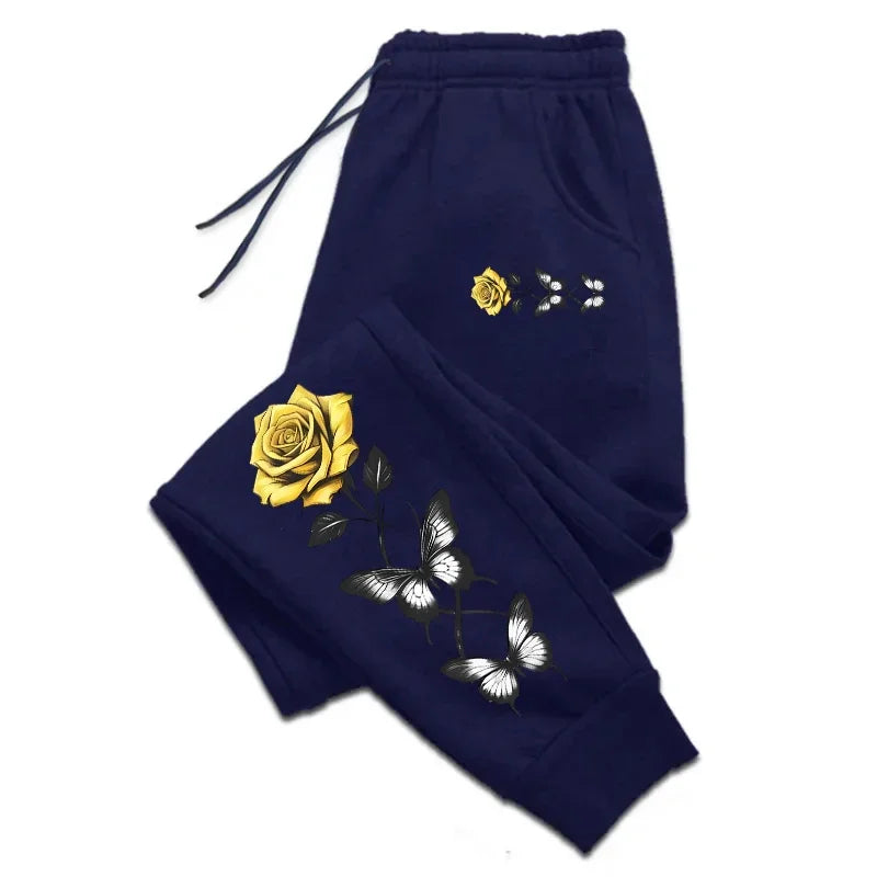Golden Bloom Butterfly Joggers